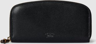 Gucci Zip Around Wallet With Bamboo, Black, Leather