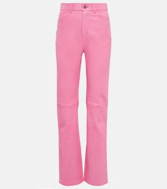 Stouls Terry high-rise straight leather pants