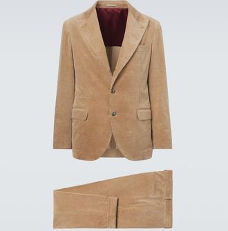 Brunello Cucinelli Traje de pana de algod&oacute;n y cachemir