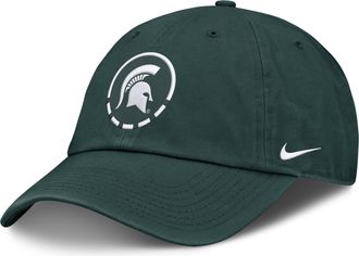 Nike Michigan State Natural Club Nike Mens College Adjustable Hat in Green | NC013EYMST-YW8