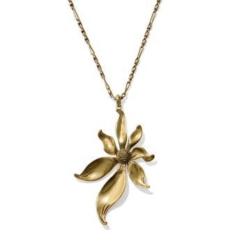 Kendra Scott Anya Flower Pendant Necklace in Vintage Gold at Nordstrom