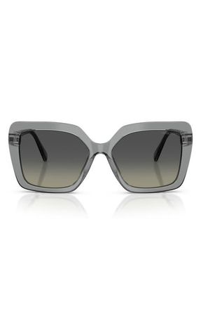 Swarovski 57mm Butterfly Sunglasses in Transparent Grey /Grey at Nordstrom
