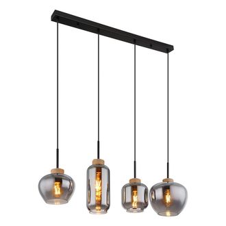 Globo Lighting L&aacute;mpara Colgante - Matt - Negro - Vidrio Vidrio Ahumado - - Globo