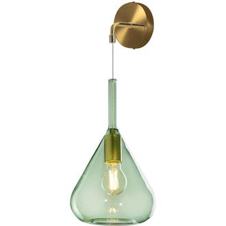 Top-Light Applique Contemporanea Kona Metallo Verde Vetro Ottone Satinato 1 Luce E27