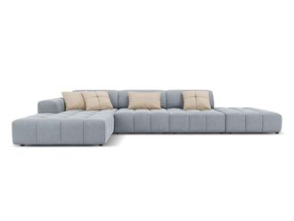 CXL by Christian Lacroix Sof&aacute; esquinero izquierdo 5 plazas de terciopelo azul claro