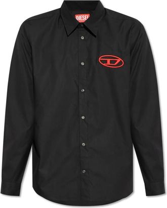 Diesel Shirt S-Simply-D - Heren - Casual Overhemden - Zwart - L - Katoen - Overhemden