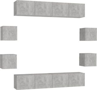 vidaXL Juego De Muebles De Sal&oacute;n 7 Piezas Gris Hormig&oacute;n Vidaxl