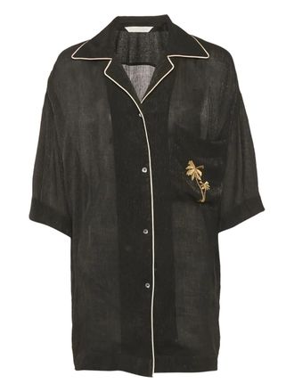 Palm Angels embroidered shirt - Black