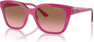 Vogue Eyewear Glitter Brown Shaded Zonnebril - Dames - Zonnebrillen - Roze - 55 MM - Nylon - Accessoires