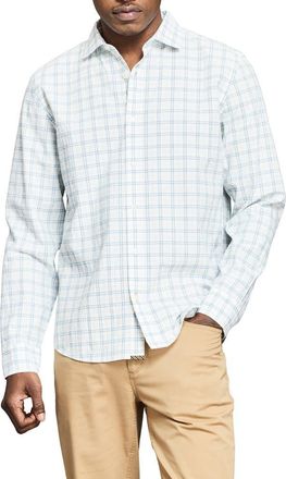 Billy Reid Seersucker Plaid Stretch Cotton Button-Up Shirt in White at Nordstrom, Size Xx-Large