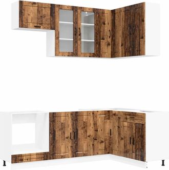 vidaXL Unidad De Cocina Porto 8 Uds. Madera Envejecida Vidaxl