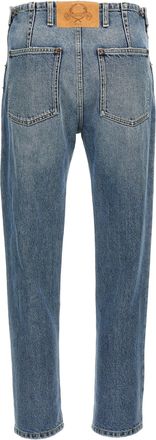 Moschino Womens Blue Cotton Straight-Leg Jeans Clothing