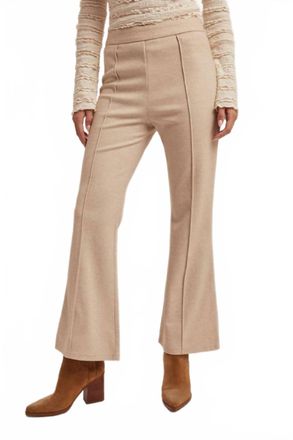 Hem & Thread Brushed Flare Pant In Taupe