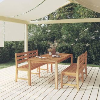 vidaXL Juego De Comedor Para Jard&iacute;n 3 Pzas Madera Maciza De Teca Vidaxl