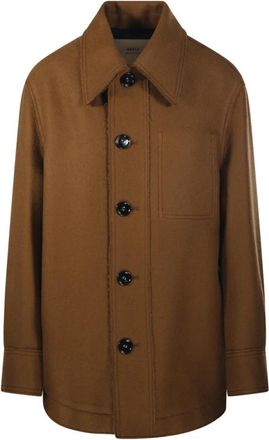 Ami Buttoned Jacket - Dames - Zomerjassen - Bruin - S - Wol - Jassen