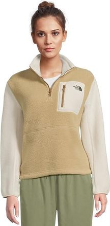 The North Face Yumiori 1/4 Zip Womens Coat Khaki Stone/White Dune/Utility Brown : 2XL, Fleece/Polyester