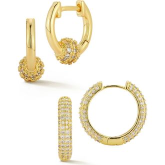 Glaze Jewelry Set of 2 Hoop Earrings in Gold at Nordstrom Rack
