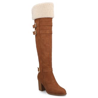 Journee Collection Womens Alyza Over-the-Knee Sherpa Boots