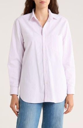 Frank & Eileen Joedy Boyfriend Cotton Button-Up Shirt in Wide Purpl at Nordstrom Rack, Size Xx-Small