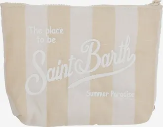 MC2 Saint Barth Mens Fabric Clutch Bag With Logo Polyester