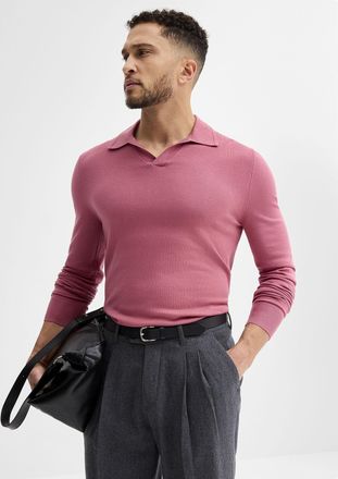 Le 31 Mens Johnny collar minimalist sweater