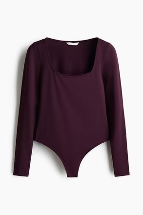H&M Tanga-Body mit Kurzarm - Pflaumenlila