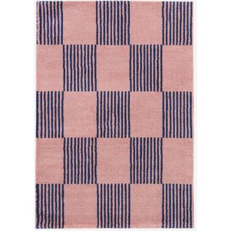 Sweeek Tappeto interno a scacchi blu e rosa