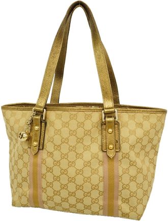 Gucci Beige Canvas Tote Bag (Pre-Owned)