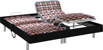 Vente-Unique Rete relax 2x78 sospensioni deco in legno nero di YSM&Eacute;E - 2 x 90 x 200 cm - Motori OKIN