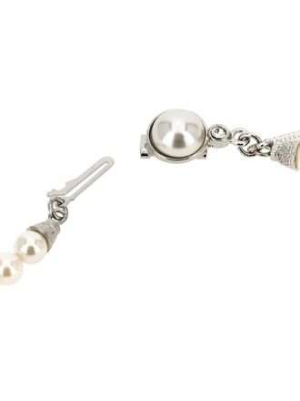 Alessandra Rich Pearl and Crystal Strand Necklace - White