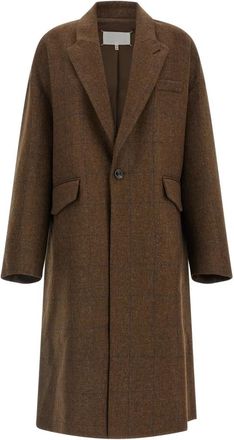 Maison Margiela Oversized Cocooning Jas - Dames - Mantel - Bruin - 2XS - Wol - Jassen