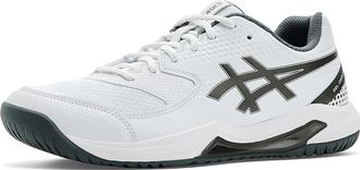 Asics GEL-Dedicate 8 Pickleball Mens Shoes White/Gunmetal : 10.5 D - Medium, Synthetic