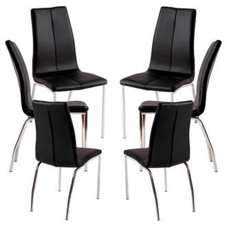 Regalos Miguel Regalos Miguel - Packs Sillas Comedor - Pack 6 Sillas Humi Polipiel - Negro