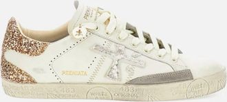 Premiata Womens Stevend 8059 Glitter Sneaker In White