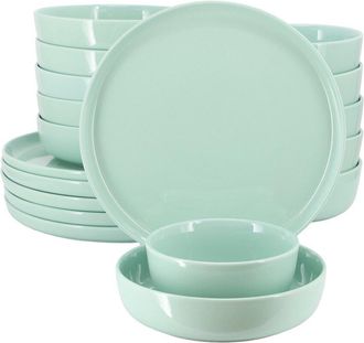 Elama Duncan Mint 18Pc Porcelain Dinnerware Set