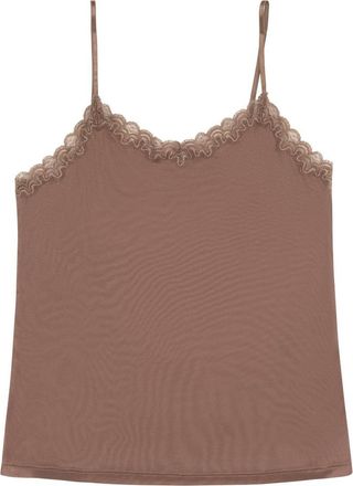 Uwila Warrior Soft Silk Lace Trim Camisole in Toffee at Nordstrom, Size 3X-Large