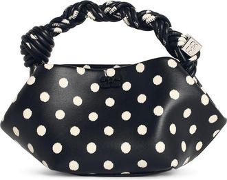 Ganni Bou Mini-Tasche aus schwarzem Lear
