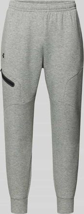 Under Armour Regular Fit Sweatpants mit Logo-Print Modell Unstoppable in Hellgrau, Gr&ouml;&szlig;e XXL