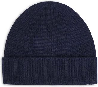 D4.0 Ribbed Beanie - Heren - Hoeden - Blauw - ONE Size - Wol - Accessoires