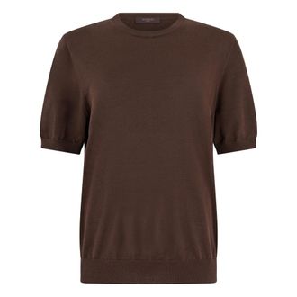 Slowear Round-neck Knitwear, male, Brown, Size: 2XL Short-sleeve Sweater