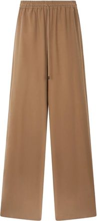 Max Mara Wide-fit Washed Silk Broeken - Dames - Wijde Broeken - Bruin - 2XS - Broeken