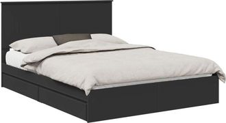vidaXL Cama Con Almacenamiento Negro 150 X 200 Cm Madera De Ingenier&iacute;a Vidaxl