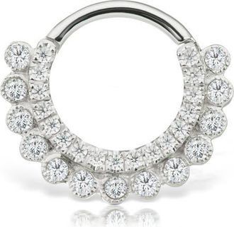 Maria Tash Diamond Aspara Single Clicker Hoop Earring in 18K White Gold/Diamond at Nordstrom, Size 8 Mm