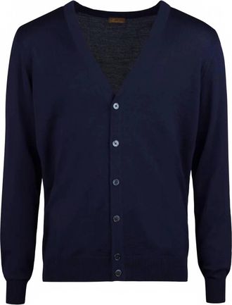 Stenstr&ouml;ms Mens Merino Wool Cardigan In Navy