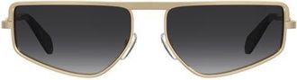 Moschino 59m Square Flat Top Sunglasses in Rose Gold/Dark Grey Sf at Nordstrom
