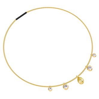 Diamond2Deal 18k Vermeil Plated Silver 5 Ct Round & Pear Cut White & Yellow Lab Grown Diamond Pendant Necklace 18