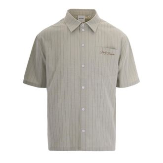 Daily Paper Clothing Short Sleeve Shirts, male, Beige, Size: L Script Short Sleeve Shirt