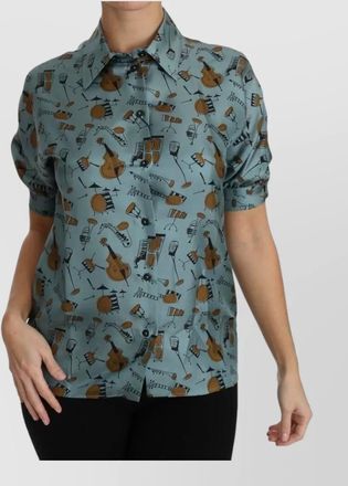 Dolce & Gabbana silk printed short sleeve shirt