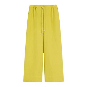Max Mara Wide Trousers, female, Yellow, Size: S Aurora Wide Trousers