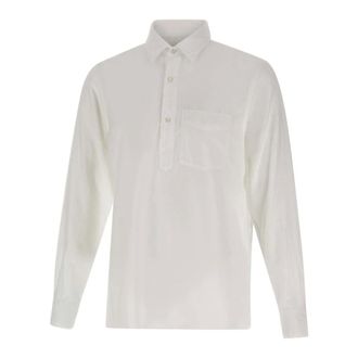 Aspesi Casual Shirts, male, White, Size: XL Classic Cotton Shirt With Breast Pocket